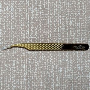 Eyelash Tweezer, Stainless steel, Gold color coated.